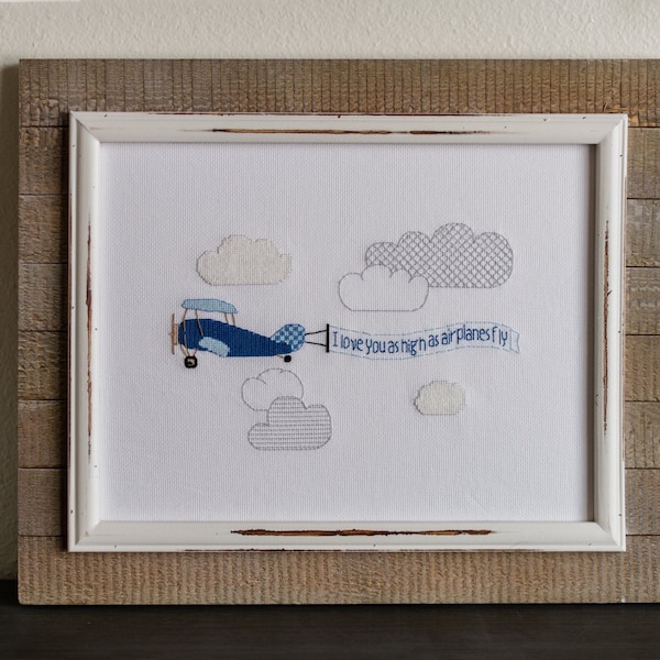 I Love You as High as Airplanes Fly - Cross Stitch Pattern *PDF Digital Download*