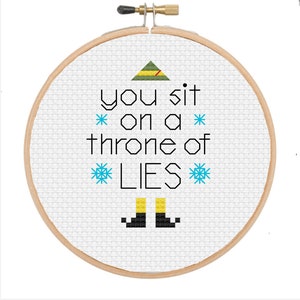 You Sit on a Throne of Lies - Cross Stitch Ornament Pattern *PDF Digital Download*