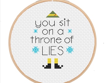 You Sit on a Throne of Lies - Cross Stitch Ornament Pattern *PDF Digital Download*
