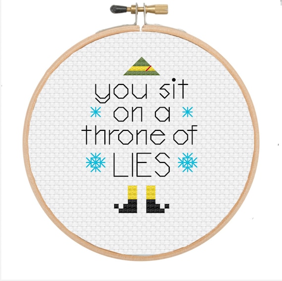 You Sit On A Throne Of Lies Cross Stitch Ornament Pattern Etsy