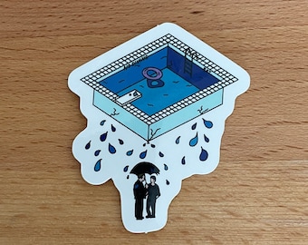 Leaky Roof Pool Sticker