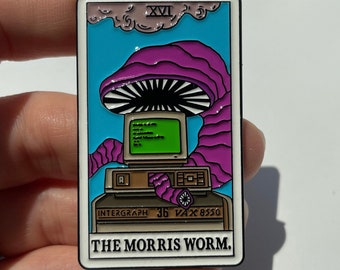 The Morris Worm Tarot Card Enamel Pin