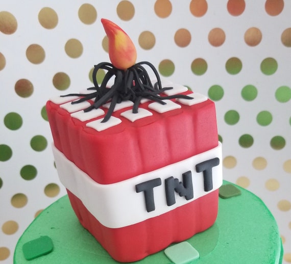 Inspired Tnt Creeper Minecraft Edible Cake Toppers Etsy