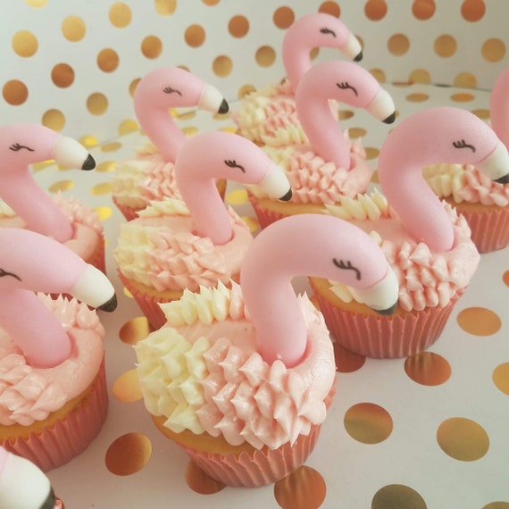 Flamingo Cupcake Toppers Etsy - flamingo roblox saying oi