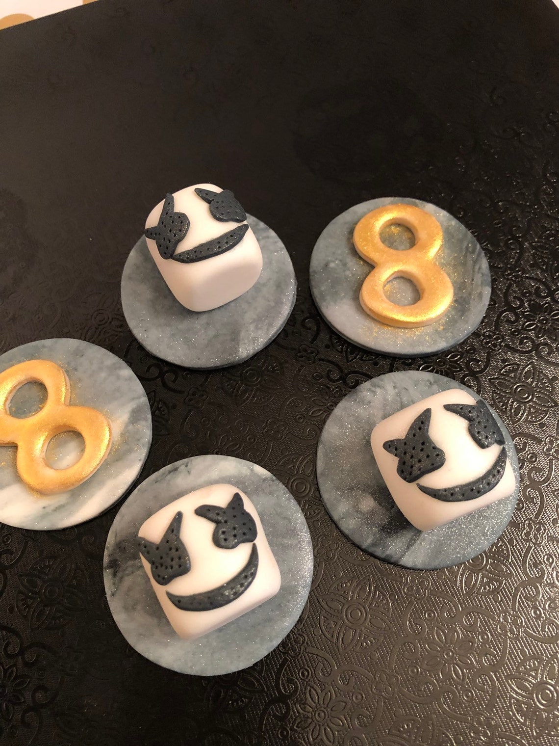 Marshmello DJ Cupcake Toppers All Toppers Can Be Changed Etsy