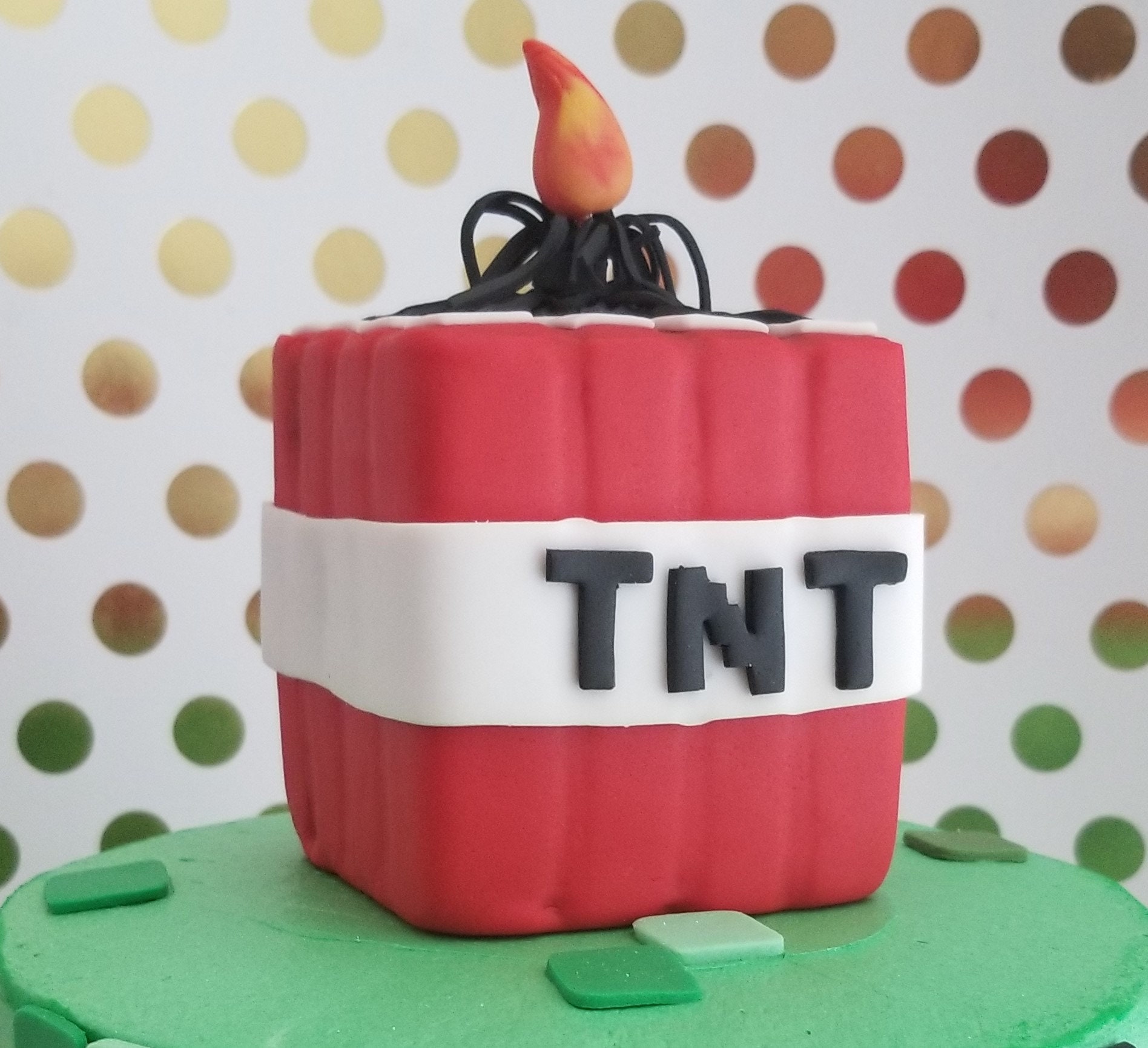 Inspired Tnt Creeper Minecraft Edible Cake Toppers Etsy