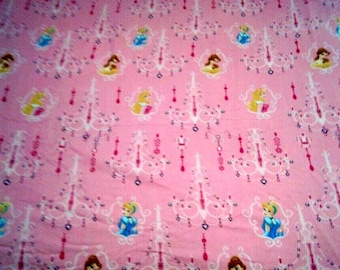 Rosafarbenes Disney-Prinzessinnen-Bettlaken, 223,5 x 198,1 cm, mit allen drei Prinzessinnen