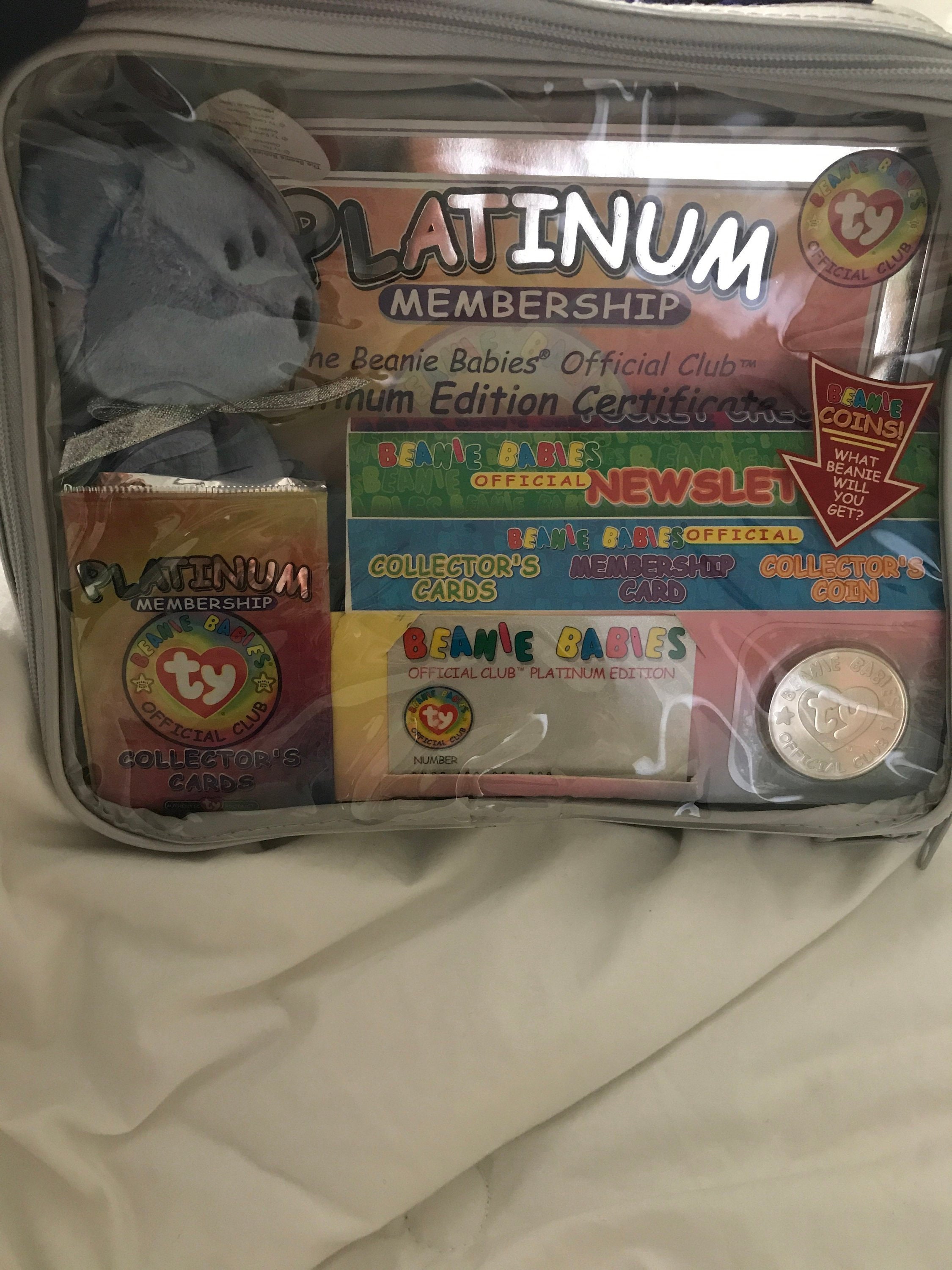 1999 Vintage TY Original Beanie Babies Platinum Membership Kit, With