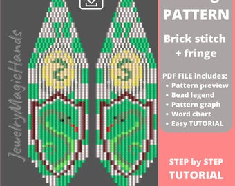 Snake Earrings pattern | Long seed bead earrings | Step by step tutorial Brick stitch fringe earrings | Funky Earrings | DIY PDF