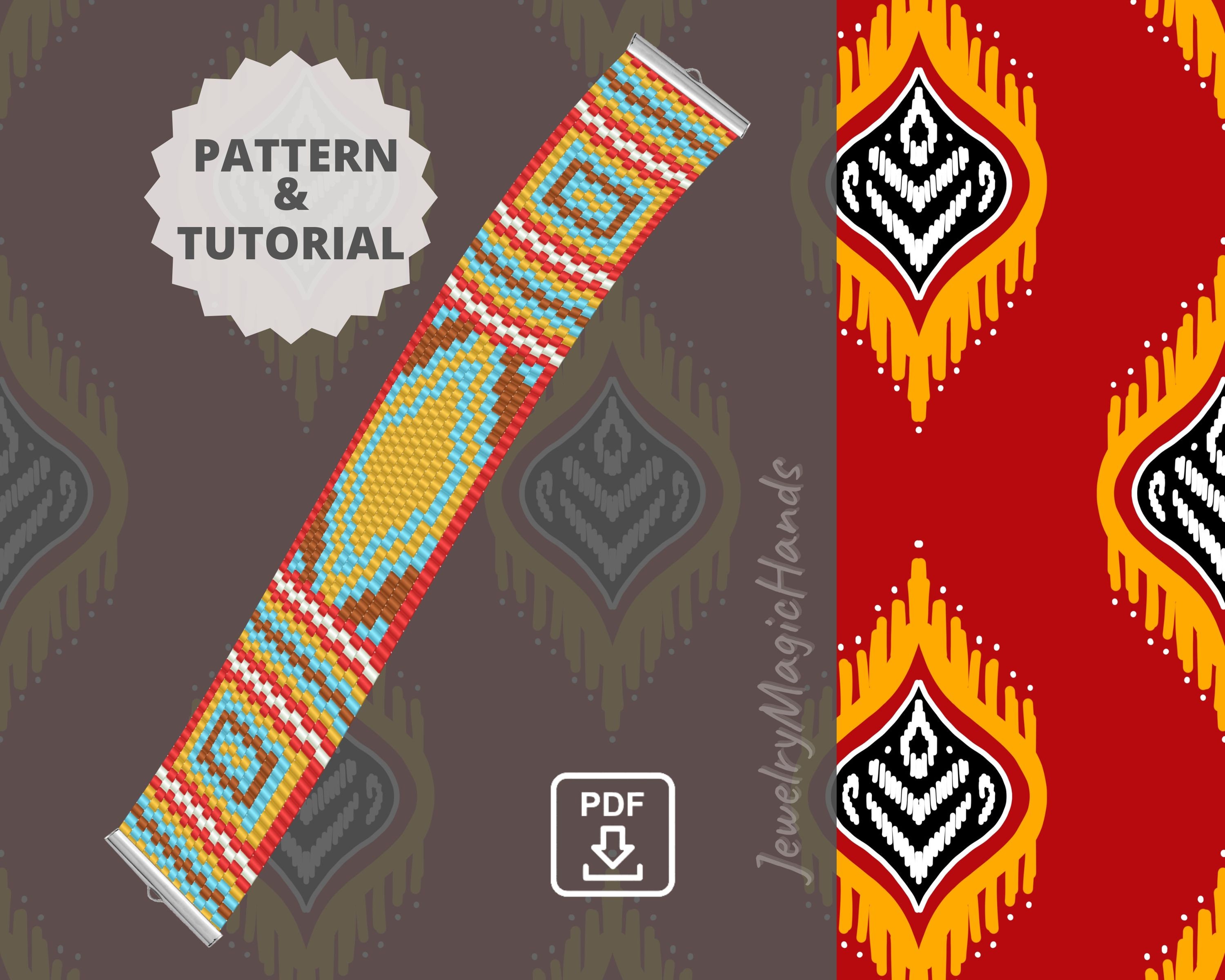 Native American Pattern Peyote Stitch for Beaded Cuff Bracelet Miyuki ...