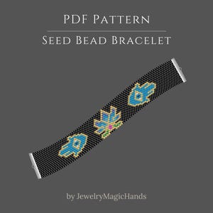 Evil eye bracelet pattern | Lotus bracelet | Empath protection bracelet | Even count | Instant download PDF Tutorial | Do it yourself