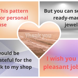 K&ouml;nnte beinhalten: Digitale Grafik mit einem herzf&ouml;rmigen Bild einer Strandszene bei Sonnenuntergang. Der Text enth&auml;lt "Dieses Muster f&uuml;r den pers&ouml;nlichen Gebrauch", "Aber Sie k&ouml;nnen fertigen Schmuck verkaufen", "Ich w&auml;re dankbar f&uuml;r den Link zu meinem Shop" und "Ich w&uuml;nsche Ihnen einen angenehmen Job!"