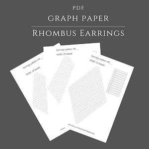 Blank template Rhombus EARRINGS pattern | PDF Beading graph paper | Print and color with pencil | Brick stitch Pattern for Procreate & Paint