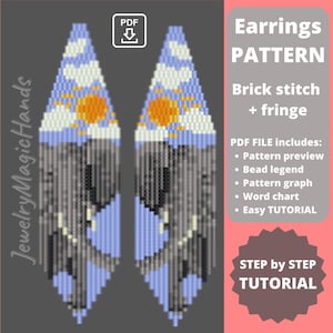 フリンジイヤリング エレファント | シードビーズパターン | エレファントプリント ブリックステッチ ミユキデリカ | クールでエッジの効いた、風変わりなノベルティイヤリング | 自分で作る