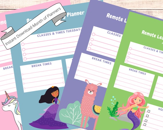 20 Daily Printable Planners Remote Learning for Preschool | Etsy