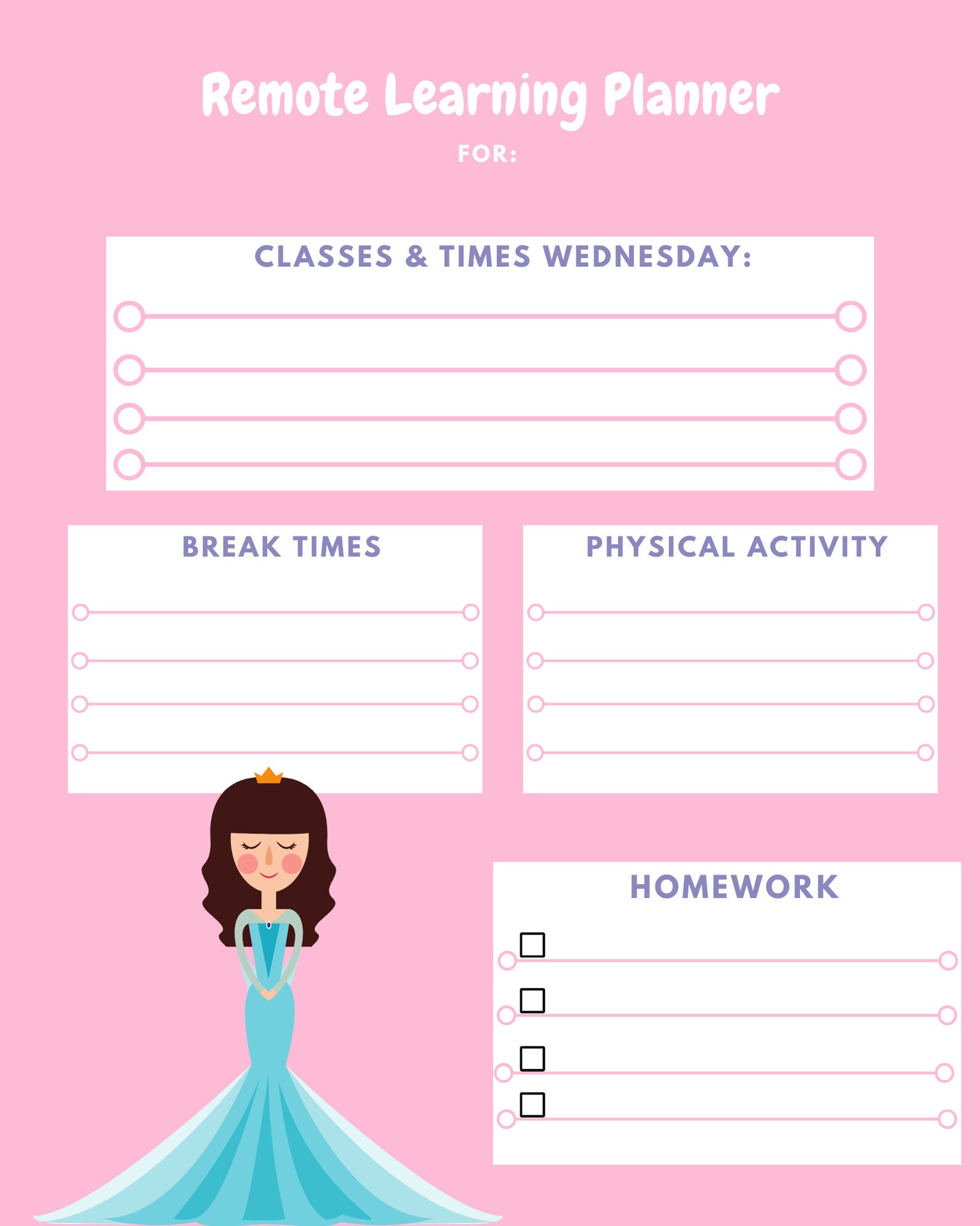 20 Daily Printable Planners, Remote Learning for Preschool Elementary ...