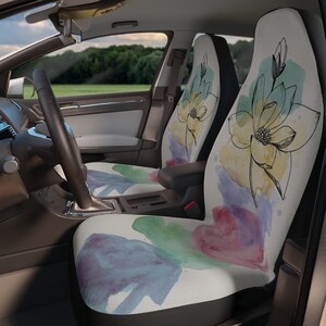 Magnolia Watercolor Car Seat Covers 2-Pack, Vehicle Seat Cover,Retro Seat Covers,Seat Covers For Car For Women,Sports Car Seat Covers,Floral