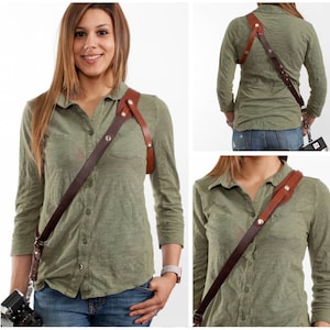 Andino Lite - Single Dual Tone Handmade Leather Camera Sling & Strap RL Handcrafts. DLSR, Mirrorless, Point N Shoot, Made in The USA.