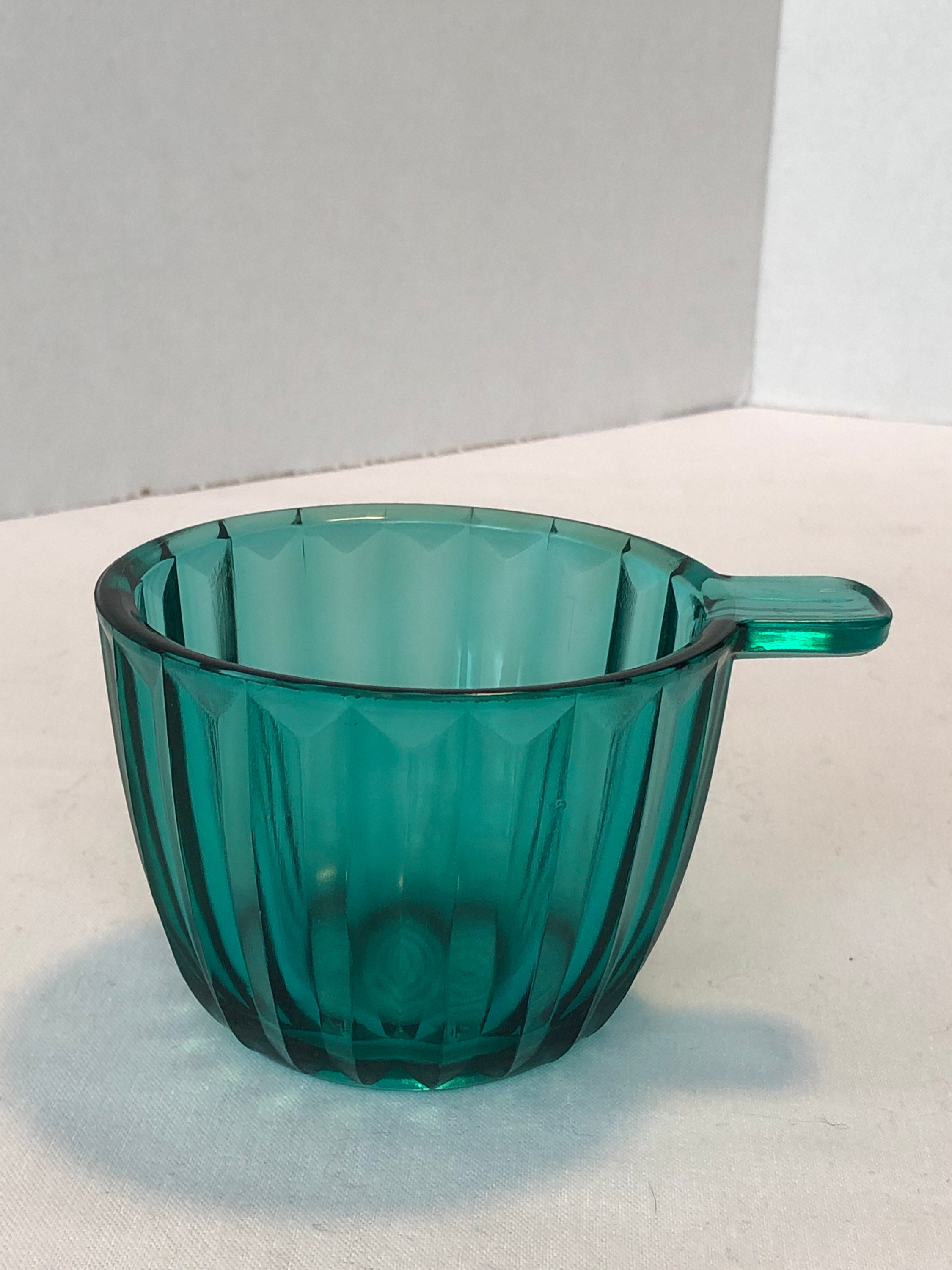 Vintage Depression Glassware Turquoise 1 Cup Etsy