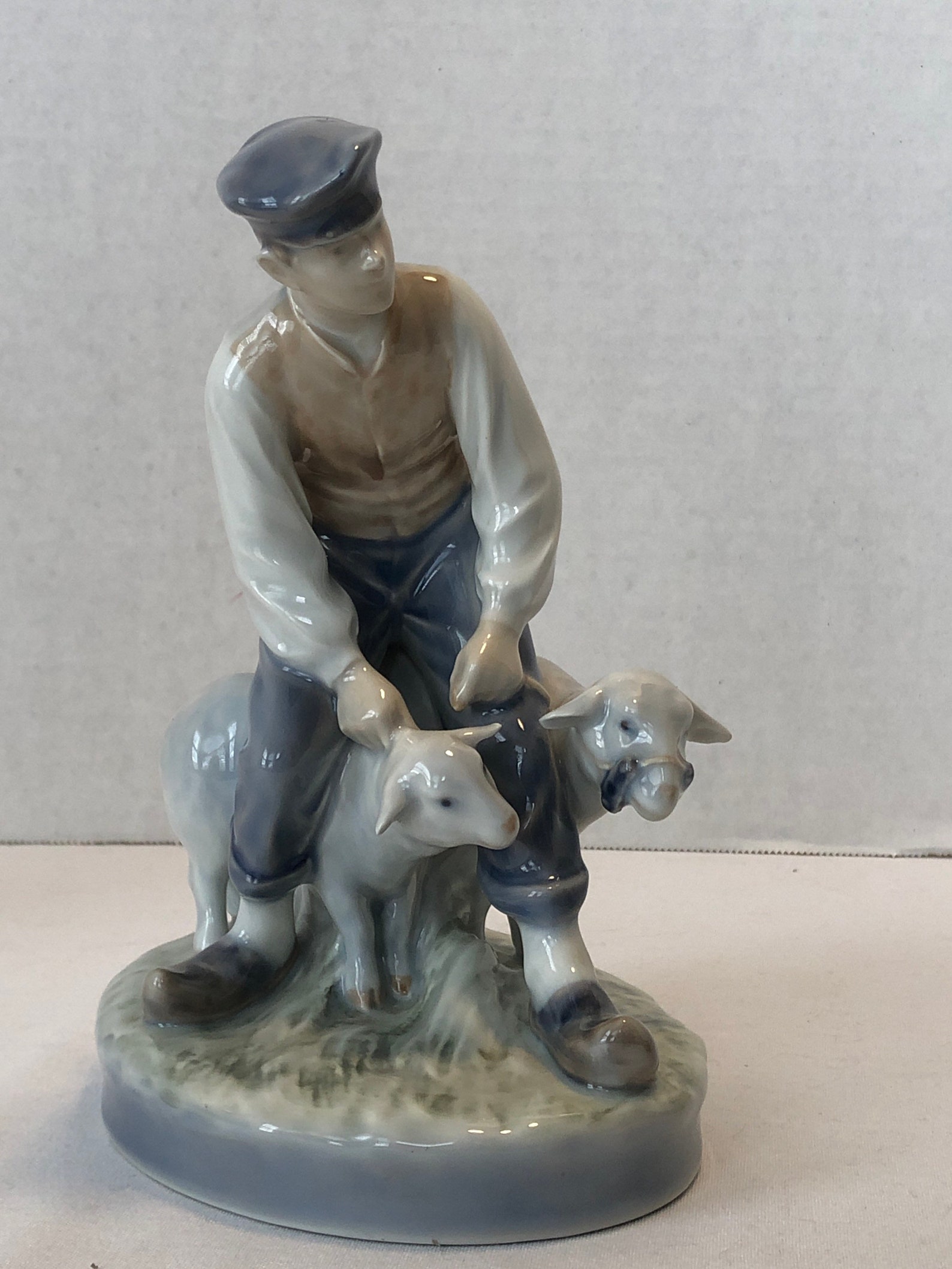 Vintage Royal Copenhagen Figurine 627 Farmer Holding Sleep Etsy