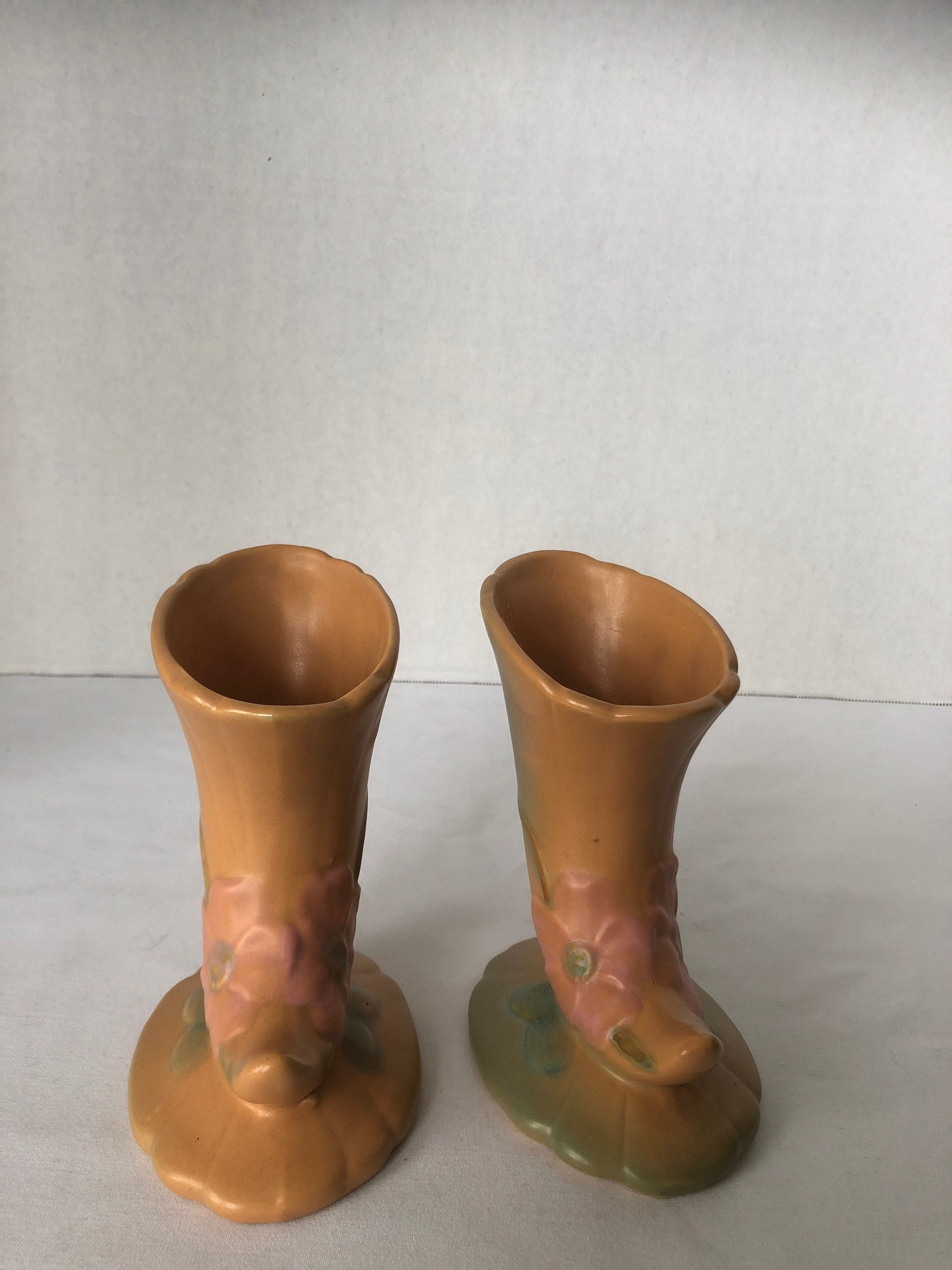 Vintage Weller Pottery Pair of Wild Rose Dogwood 6 | Etsy