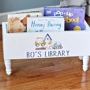 Personalized Book Library Box- Book Box - Book Storage - Kids Books ...