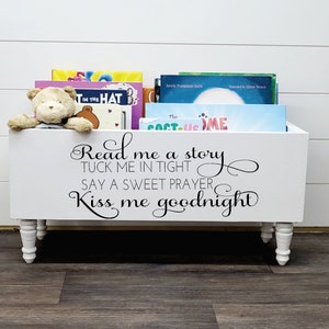 Read me a story, tuck me in tight Book Bin - Book Storage - Books - Toy Storage - Bookcase - Nursery Decor - Baby Shower Gift - Birthday