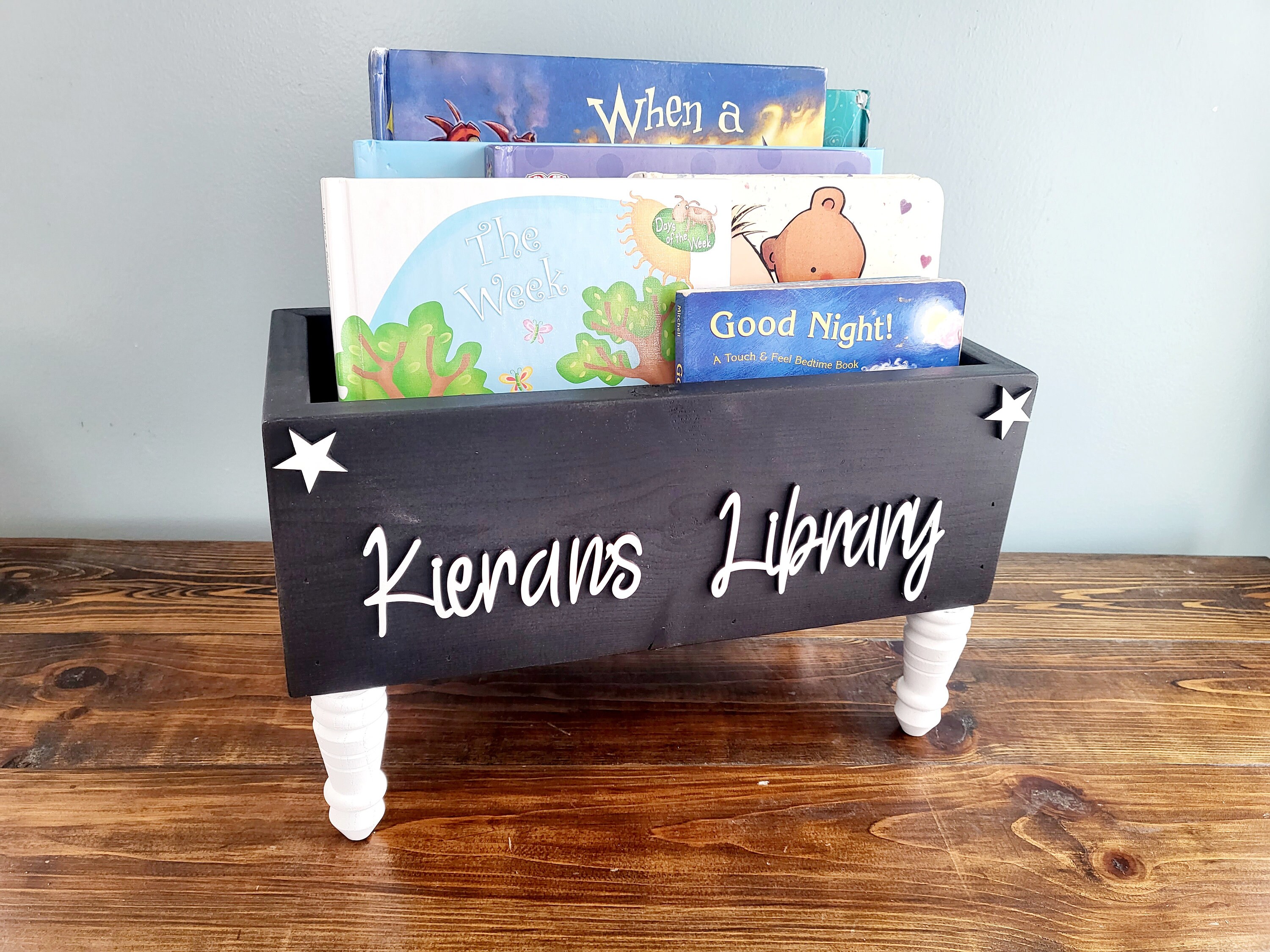 Personalized Children's Library Box, Baby Book Box, Book Storage ...