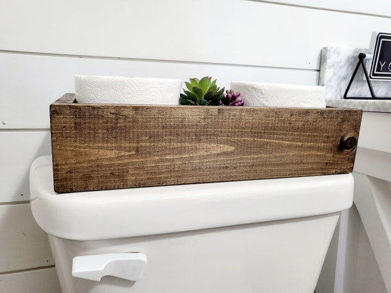 Farmhouse Over The Toilet Storage Cabinet 4-Tier Bathroom Shelves Over  Toilet with Storage Bag and Hooks, Rustic Brown