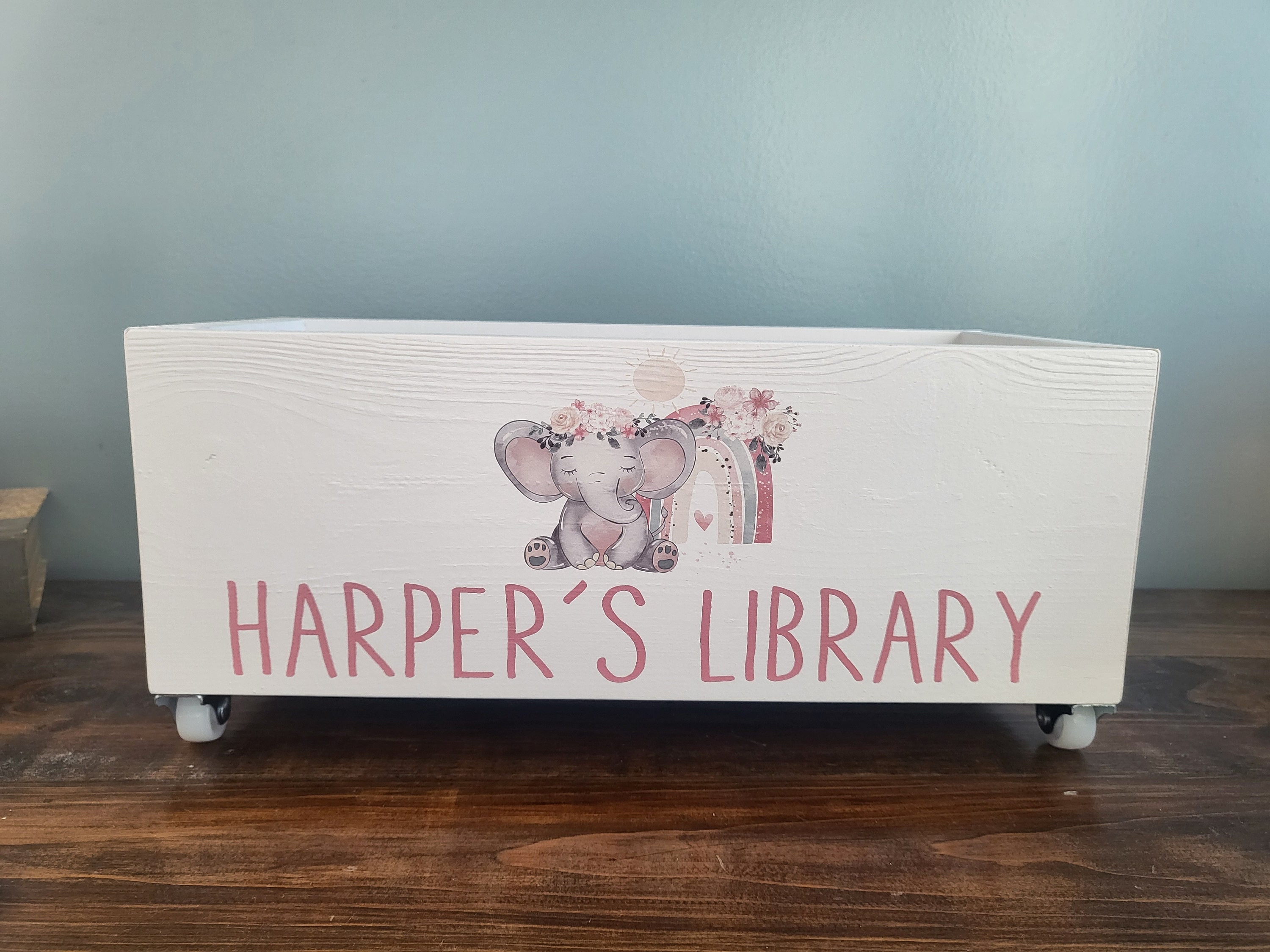 Kids Library Box, Baby Book Box, Book Storage, Nursery Storage, Baby ...