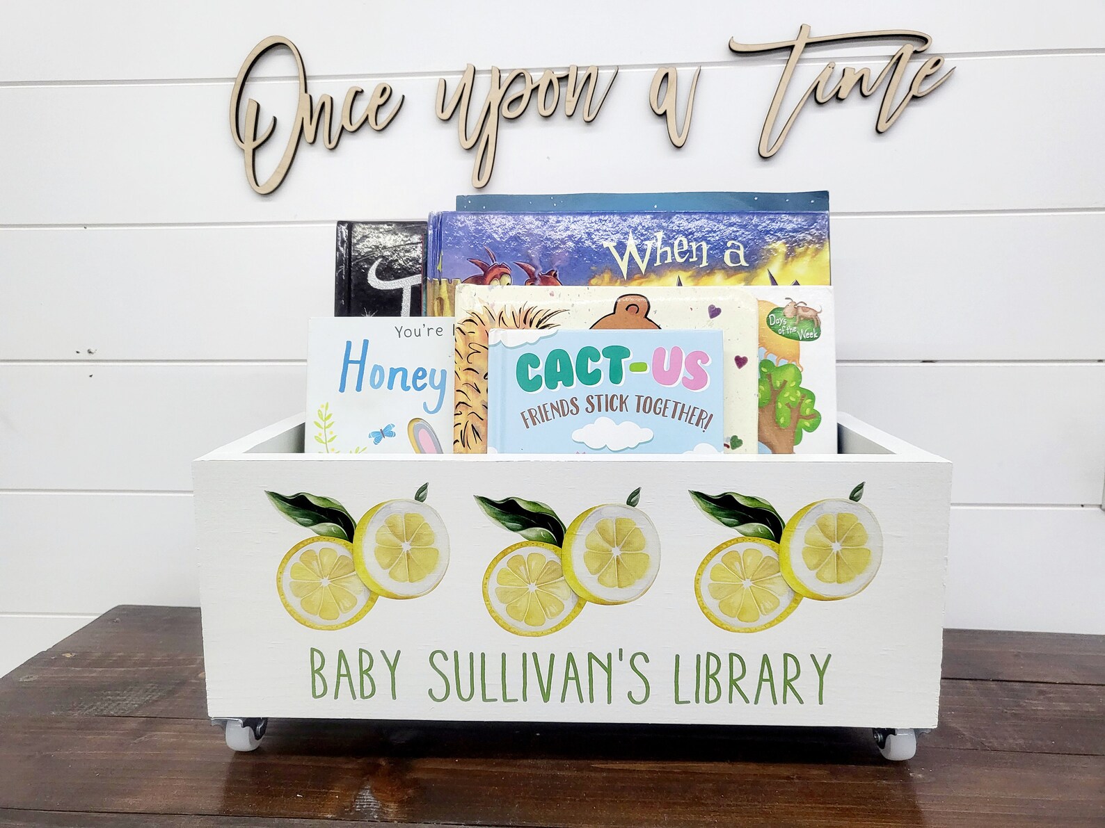 Personalized Children's Library Box, Baby Book Box, Book Storage ...