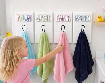 Kids Towel Hooks | 3D Farm Style | Backpack Hooks | Kids Bathroom Towel Hooks | Personalized Bathroom Hooks | Towel Rack | Towel Holder