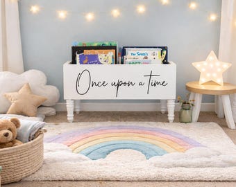 Once upon a time box- Book Box - Book Storage - Kids books - Book caddy - Kids room storage - Toy Storage - Kids Christmas Gift