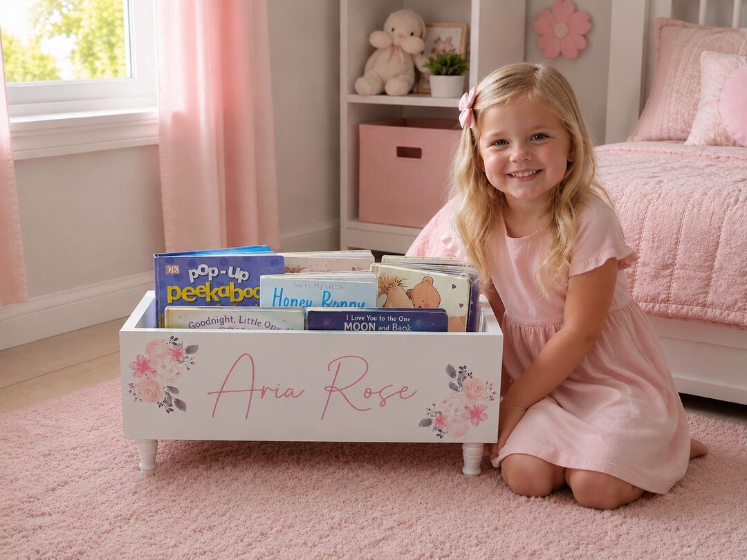 Children's Library Box, Baby Book Box, Book Storage, Nursery Storage ...
