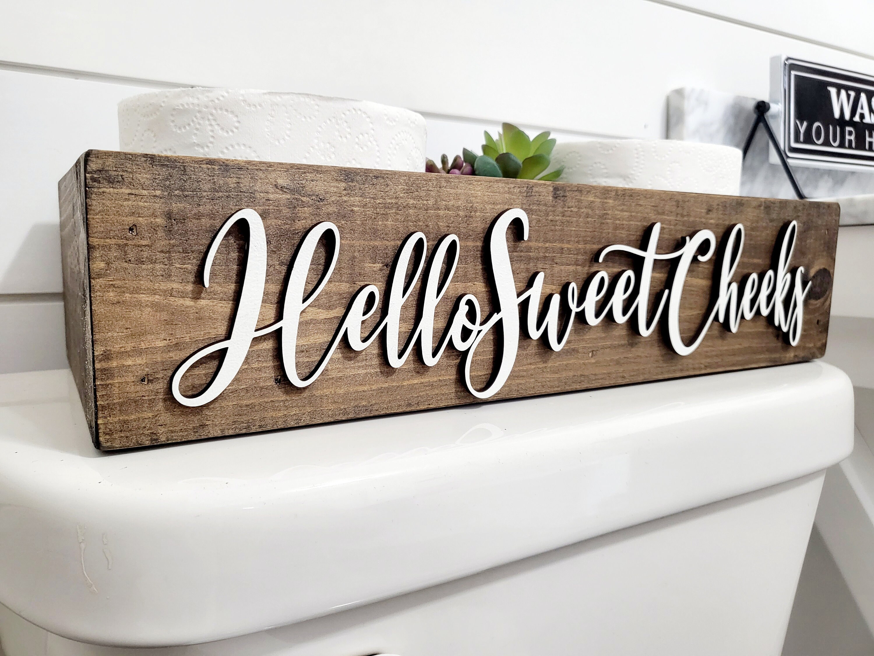 3D Hello Sweet Cheeks Box for Toilet Toilet Paper Holder Etsy
