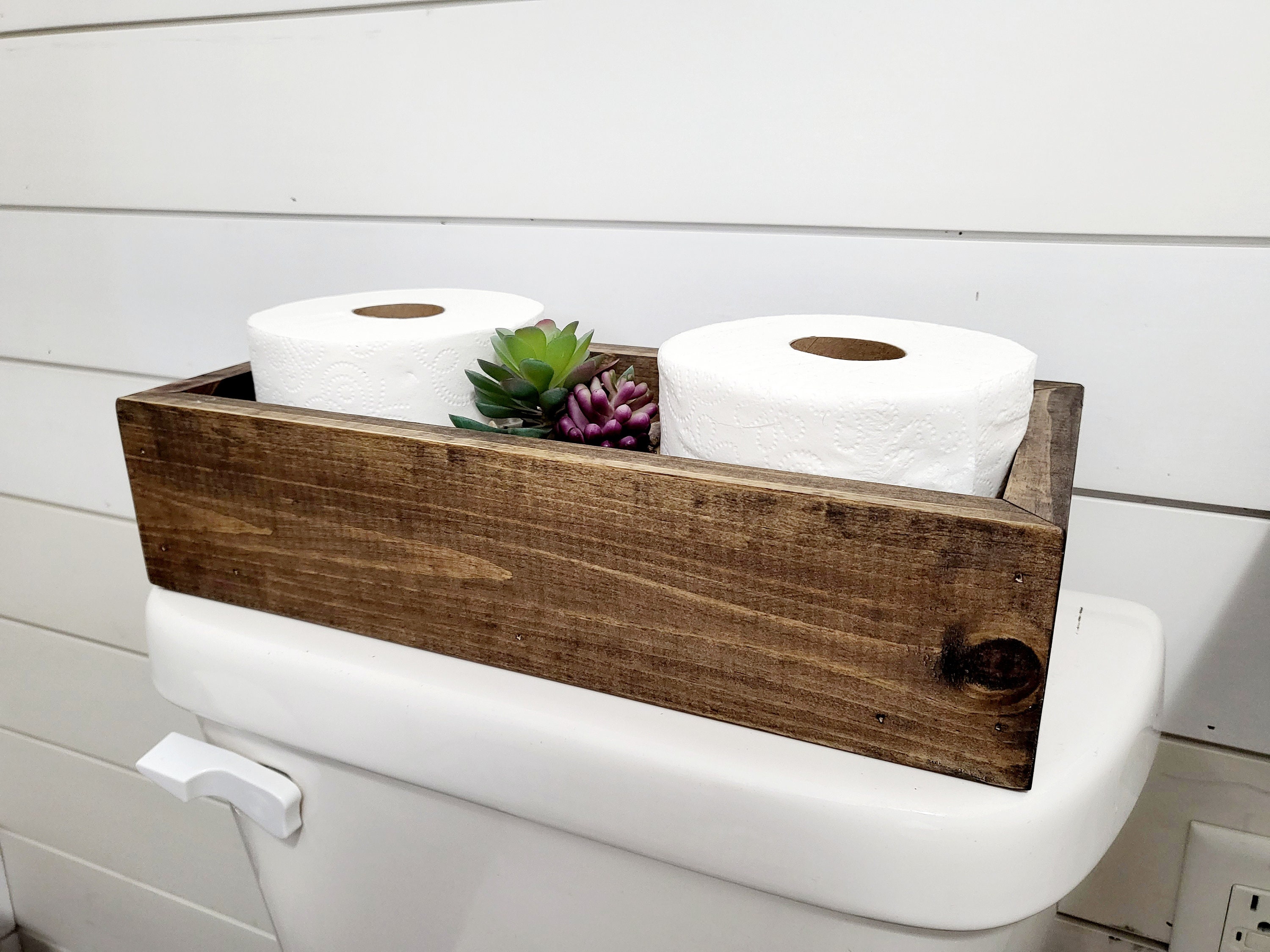 Rustic Toilet Paper Holder - Farmhouse Bathroom Decor - Wooden Box ...
