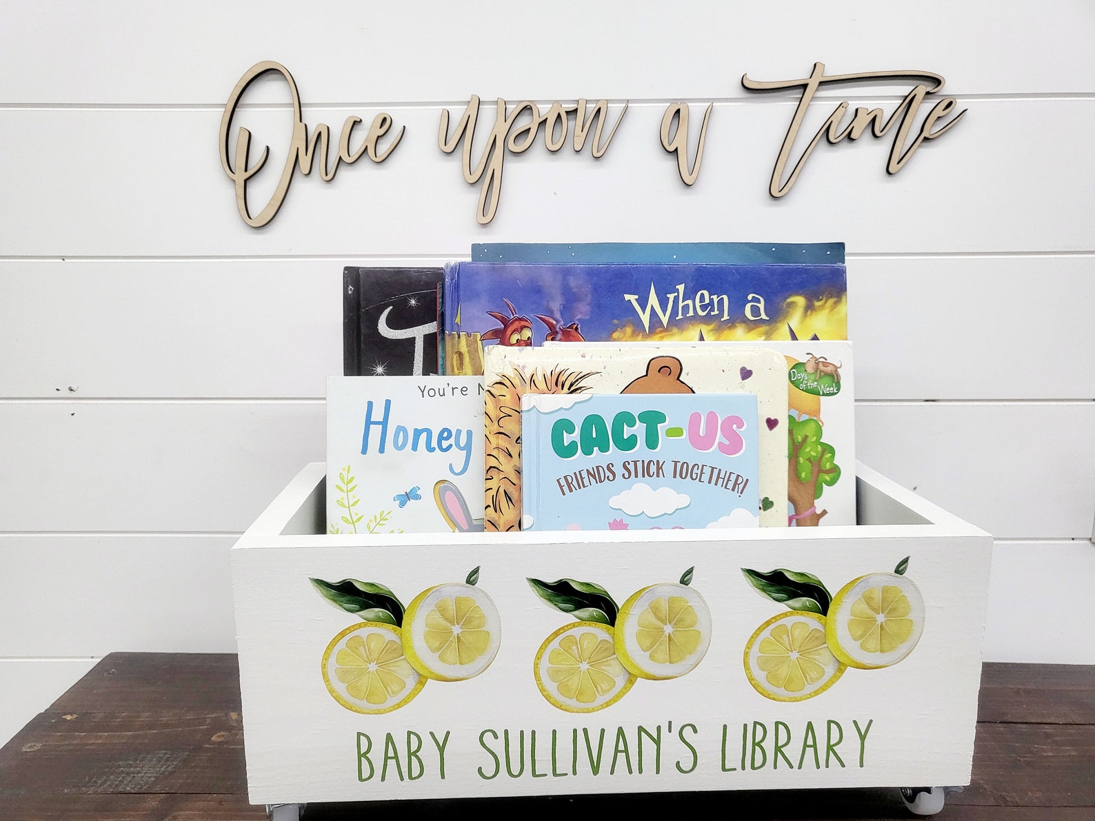 Personalized Children's Library Box, Baby Book Box, Book Storage ...