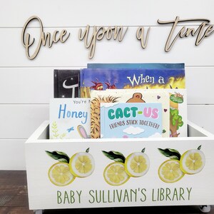 Personalized Children's Library Box, Baby Book Box, Book Storage ...