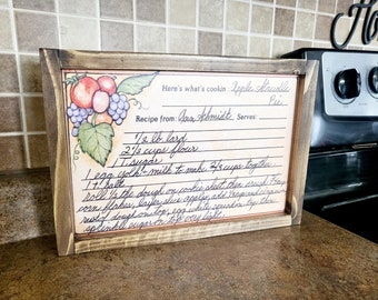 Wood Recipe sign | Family Recipe Sign | Recipe Handwriting | Handwritten Recipe | Hand Written Recipe Keepsake | Personalized Recipe