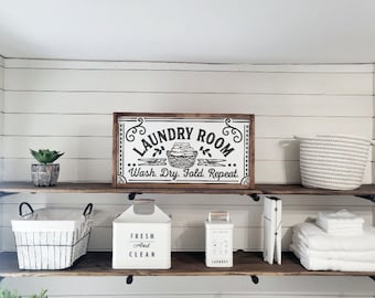 Laundry Room sign, Wood Bathroom sign, Back Pack Hooks, Kids Name Sign, Towel Holder, Towel Rack, Bathroom Hooks