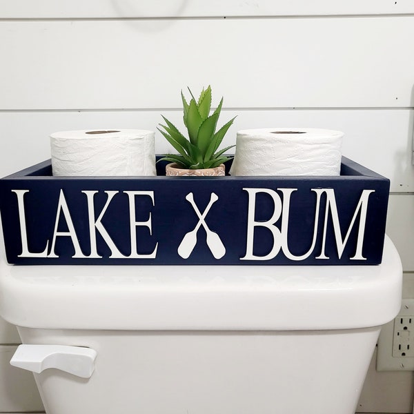 3D Lake Bum Toilet Paper Holder - Cabin Bathroom Decor - Wooden Box - Bathroom Storage Box - Toilet Paper Box - Lakehouse Decor