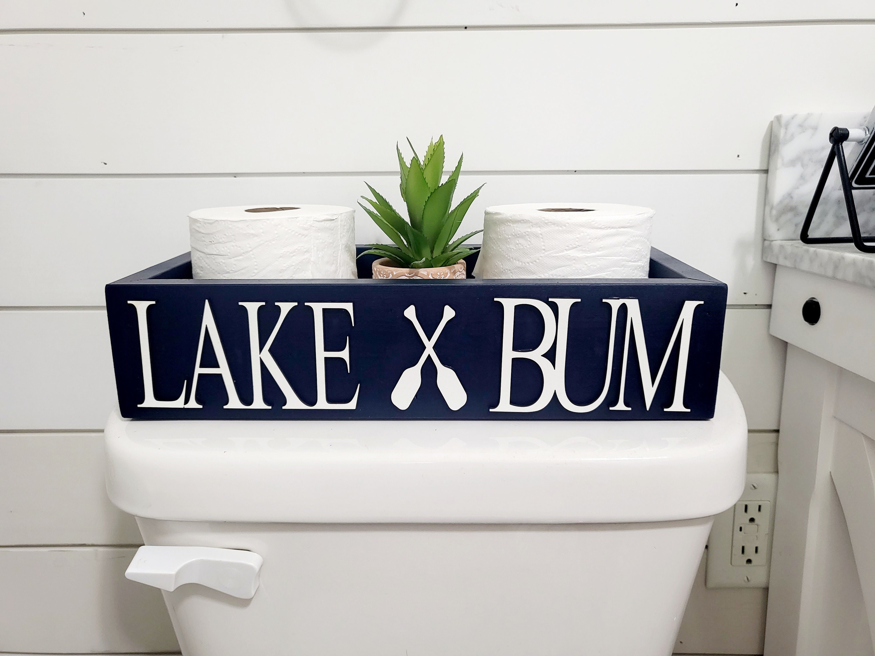 3D Lake Bum Toilet Paper Holder - Cabin Bathroom Decor - Wooden Box - Bathroom Storage Box - Toilet Paper Box - Lakehouse Decor