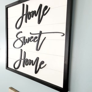 3D Home Sweet Home Sign | Above Couch Sign | Living Room Signs | Home Sweet Home Wood Sign | Family Room Signs| Framed Wood Signs