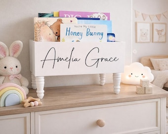 Personalized Book storage Box - Baby Shower Gift - Book Box - Book Storage - Gift for Baby - Book caddy - Kids room storage