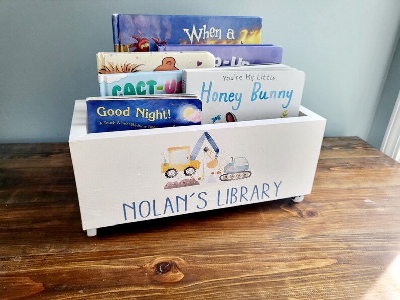 Personalized Book Library Box Book Box Book Storage Kids Etsy