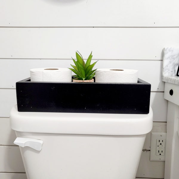 Toilet Paper Holder Box - Farmhouse Bathroom Decor - Wooden Box - Bathroom Storage - Toilet Decor
