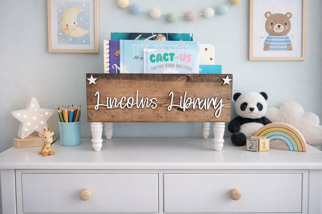 Personalized 3d Book Library Box- Book Box - Book Storage - Kids Books ...