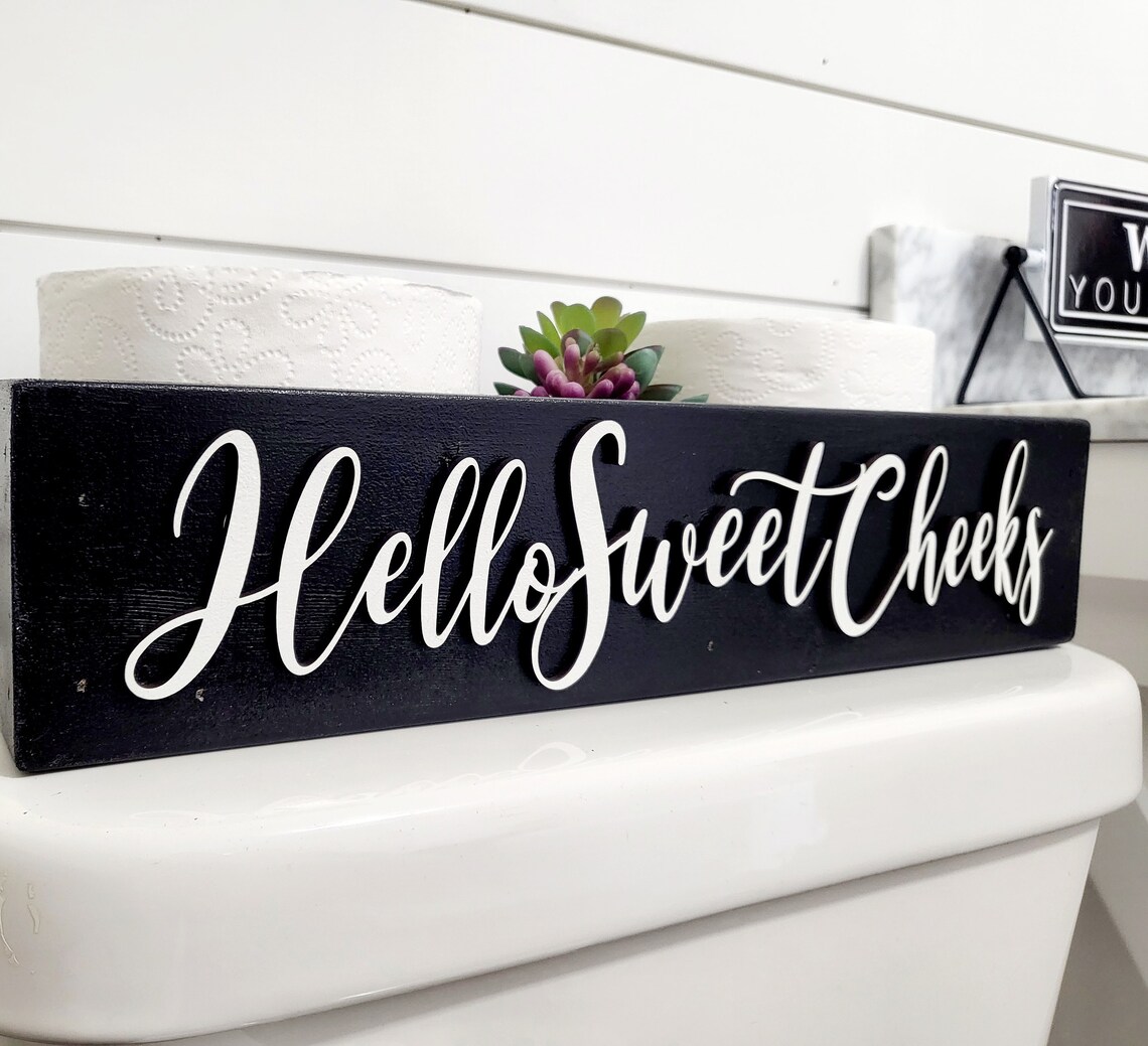 3d Hello Sweet Cheeks Box Toilet Box Bathroom Storage Etsy