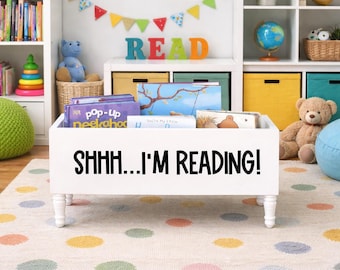 Children's library box, baby book box, book storage, nursery storage, baby girl gift, baby boy gift, bookcase, baby shower gift