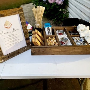 Large Charcuterie Wooden Tray- Charcuterie Board - Camping station - Smores Bar - Smores - Camping food box - Party Food Tray